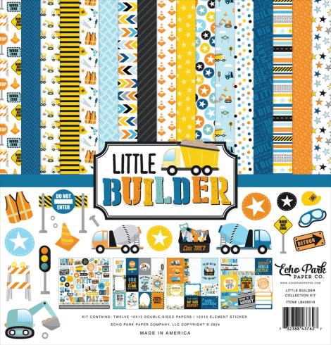 Echo Park - Designpapier "Little Builder" Collection Kit 12x12 Inch - 12 Bogen