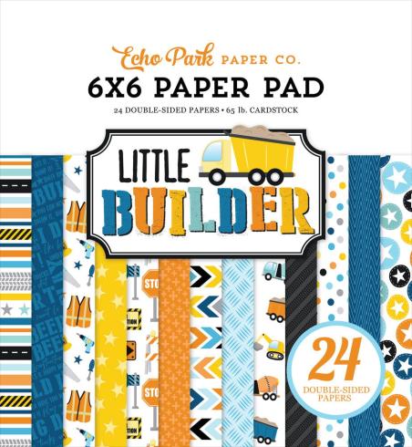 Echo Park - Designpapier "Little Builder" Paper Pack 6x6 Inch - 24 Bogen