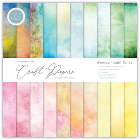 Craft Consortium - Designpapier "Grunge Light Tones" Paper Pad 6x6 Inch - 40 Bogen