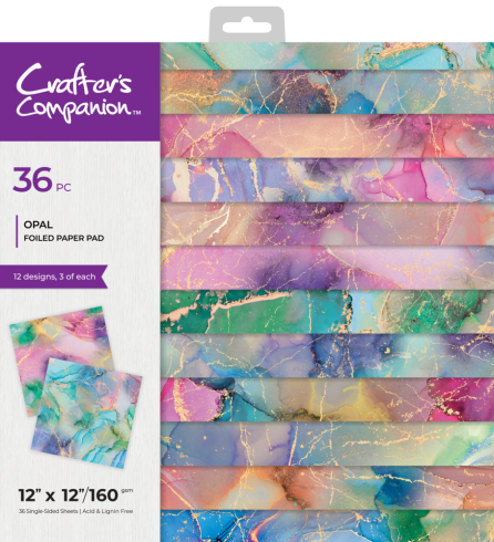 Crafters Companion - Designpapier "Opal" Paper Pack 12x12 Inch - 36 Bogen