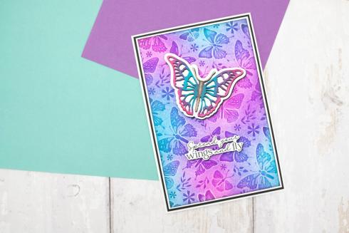 Crafters Companion -Prägefolder, Stempelset & Stanzschablone "Splendid Butterflies" Embossingfolder, Stamp & Dies