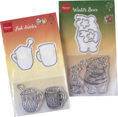 Marianne Design - Stempel & Stanzschbalone "Assorti Hot Drinks" Clear Stamps & Dies