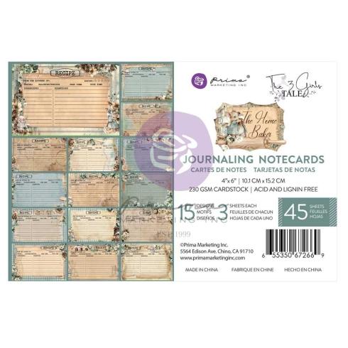 Prima Marketing - Designpapier "The Home Baker" Paper Pack - Journaling Cards 4x6 Inch - 45 Bogen