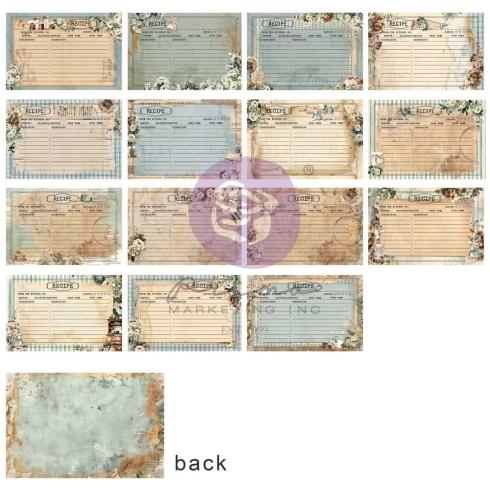 Prima Marketing - Designpapier "The Home Baker" Paper Pack - Journaling Cards 4x6 Inch - 45 Bogen