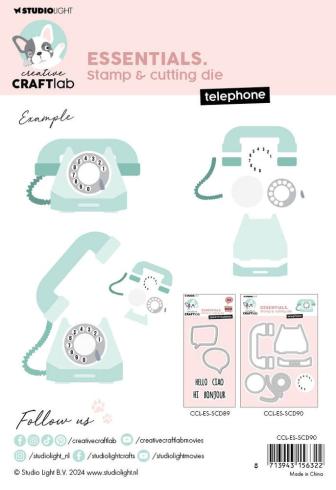 Creative Craft Lab - Studio Light - Stempelset & Stanzschablone "Telephone" Clear Stamps & Dies