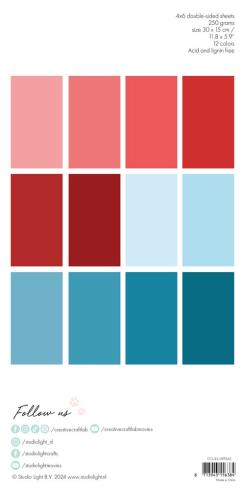 Creative Craft Lab - Studio Light - Cardstock "Red & Blue" Paper Pack 30x15cm - 24 Bogen