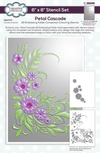 Creative Expressions - Schablone "Petal Cascade" Stencil 15,2x20,3 Inch