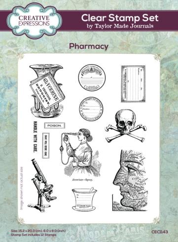 Creative Expressions - Stempelset "Pharmacy" Clear Stamps 6x8 Inch Design by Taylor Made Journals