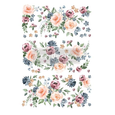 Re-Design with Prima - Transfer Aufkleber 24x35 Inch "Watercolor Bloom" Decor Transfer 3 Bogen 