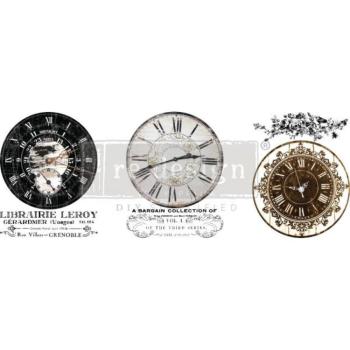 Re-Design with Prima - Transfer Aufkleber 8,5x11 Inch "Vintage Clocks" Decor Transfer 3 Bogen 