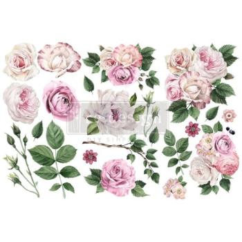 Re-Design with Prima - Transfer Aufkleber 6x12 Inch "Delicate Roses" Decor Transfer 3 Bogen 