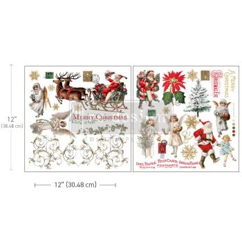 Re-Design with Prima - Transfer Aufkleber 12x12 Inch "Holiday Traditions" Decor Transfer 2 Bogen 