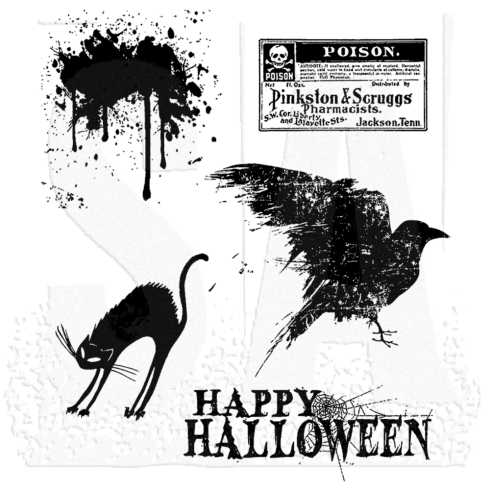 Stampers Anonymous - Gummistempelset "Spooky Stuff" Cling Stamp Design by Tim Holtz