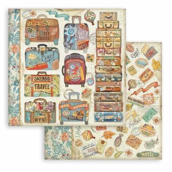 Stamperia - Designpapier "Suitcases" Paper Sheets 12x12 Inch - 10 Bogen