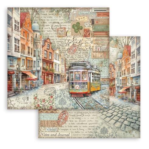 Stamperia - Designpapier "Art of Travelling" Paper Pack 8x8 Inch - 10 Bogen