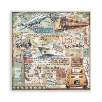 Stamperia - Designpapier "Art of Travelling" Maxi Paper Pack 8x8 Inch - 22 Bogen