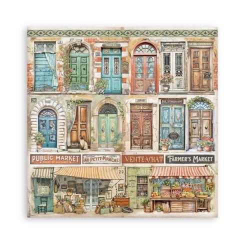 Stamperia - Designpapier "Art of Travelling" Maxi Paper Pack 8x8 Inch - 22 Bogen