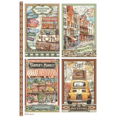 Stamperia - Decopatch Papier "4 Cards" Decoupage A4 - 6 Bogen  