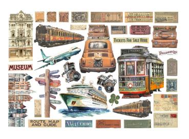 Stamperia - Stanzteile "Art of Travelling" Die Cuts Ephemera