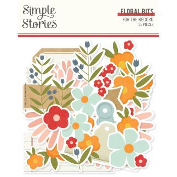 Simple Stories - Stanzteile "For The Record" Floral Bits & Pieces 