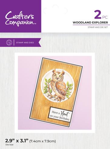 Crafters Companion - Stempelset & Stanzschablone "Woodland Explorer" Stamp & Dies