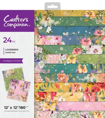 Crafters Companion - Designpapier "Love Birds" Paper Pack 12x12 Inch - 24 Bogen