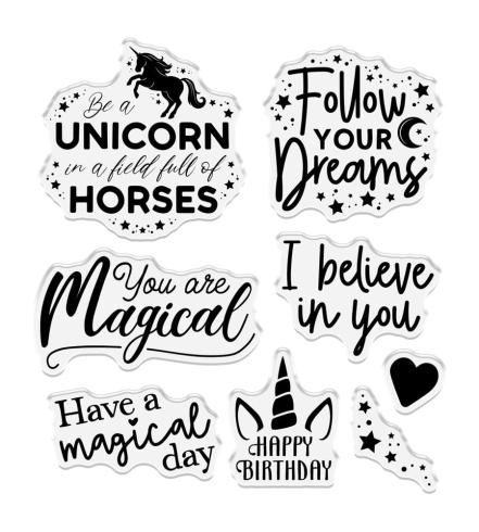 Crafters Companion - Stempelset "Unicorn Sentiments" Clear Stamps