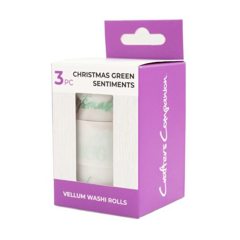 Crafters Companion - Vellum Washi Rolls "Christmas Green Sentiments"