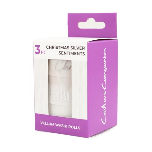 Crafters Companion - Vellum Washi Rolls "Christmas Silver Sentiments"