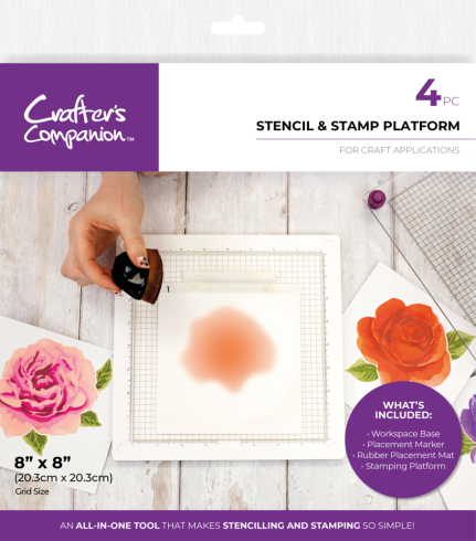 Crafters Companion - Schablonen & Stempelhilfe "Stencil and Stamp Platform" 