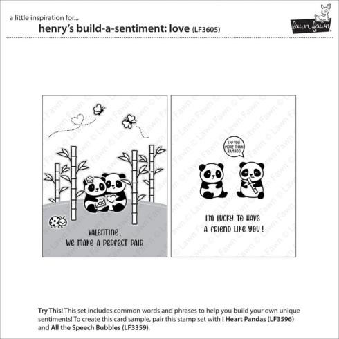 Lawn Fawn - Stempelset "Henry's Build-A-Sentiment: Love" Clear Stamps