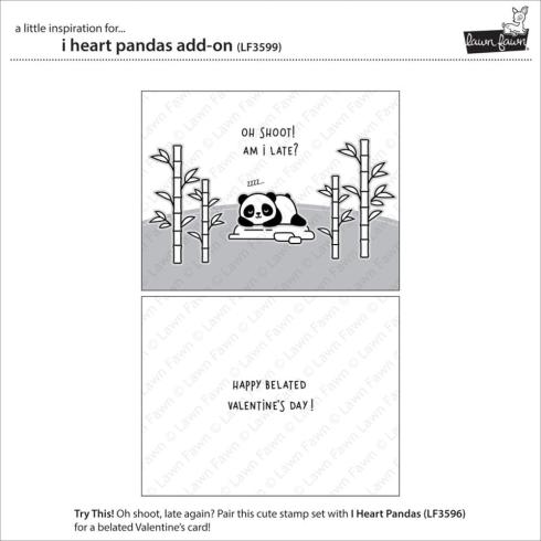 Lawn Fawn - Stempelset "I Heart Pandas" Clear Stamp Add-On