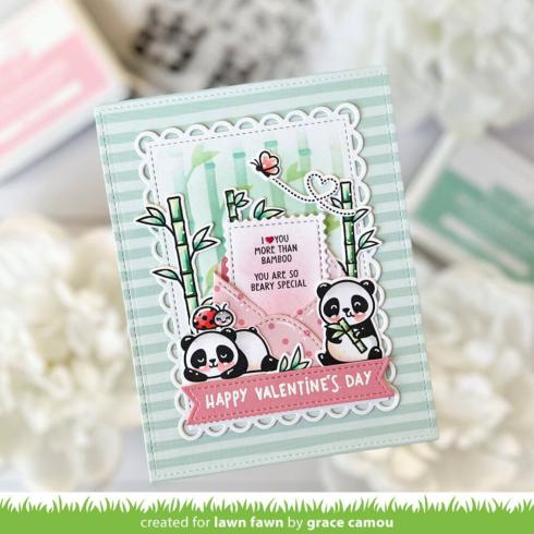 Lawn Fawn - Stempelset "I Heart Pandas" Clear Stamp Add-On