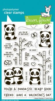 Lawn Fawn - Stempelset "I Heart Pandas" Clear Stamps