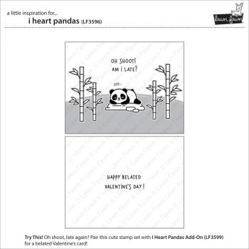 Lawn Fawn - Stempelset "I Heart Pandas" Clear Stamps