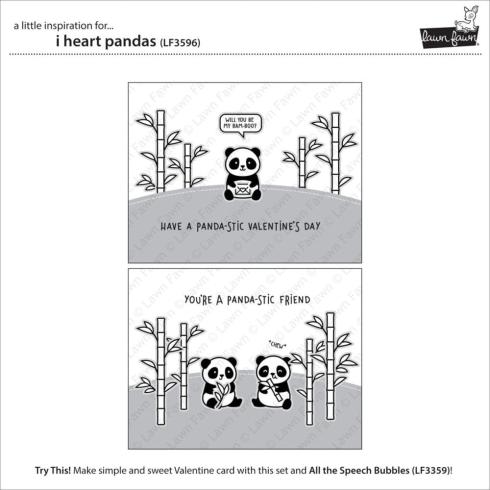 Lawn Fawn - Stempelset "I Heart Pandas" Clear Stamps