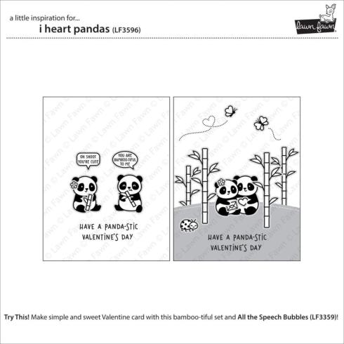 Lawn Fawn - Stempelset "I Heart Pandas" Clear Stamps