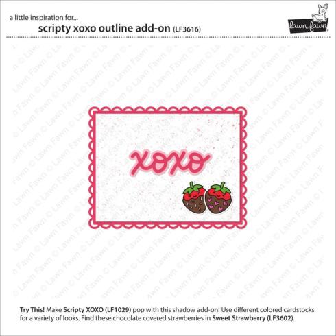 Lawn Fawn - Stanzschablone "Scripty XOXO Outline" Add-on Die