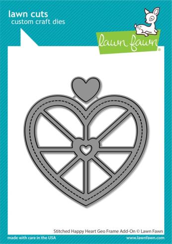 Lawn Fawn - Stanzschablone "Stitched Happy Heart Geo Frame" Add-on Die