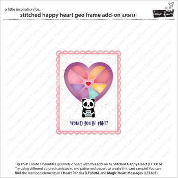 Lawn Fawn - Stanzschablone "Stitched Happy Heart Geo Frame" Add-on Die