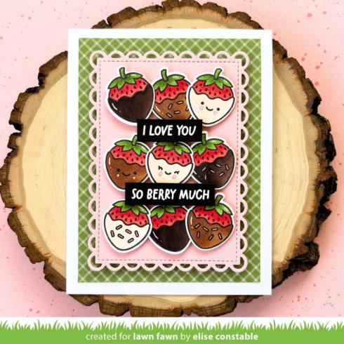 Lawn Fawn - Stempelset "Sweet Strawberry" Clear Stamps