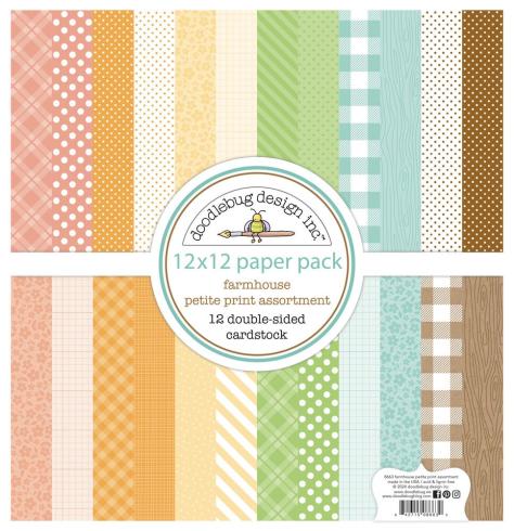 Doodlebug Design - Designpapier  "Farmhouse " Paper Pack 12x12 Inch - 12 Bogen