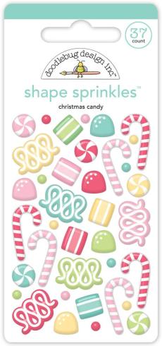 Doodlebug Design - Epoxy Sticker "Tinsel Time Christmas Candy" Shape Sprinkles