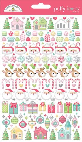 Doodlebug Design - Aufkleber "Tinsel Time" Puffy Icons Sticker