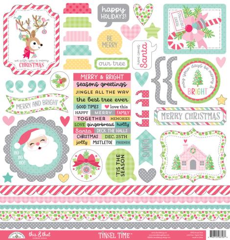 Doodlebug Design - Aufkleber "Tinsel Time" This & That Sticker