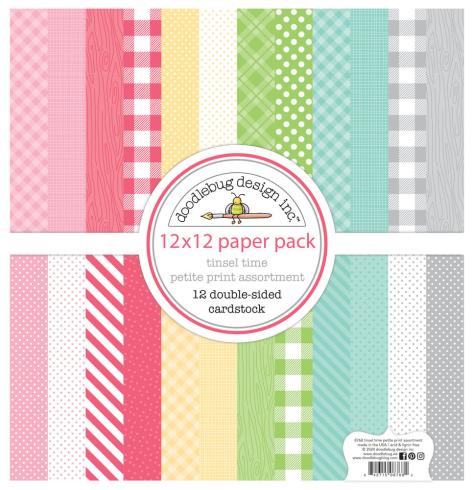 Doodlebug Design - Designpapier  "Tinsel Time " Paper Pack 12x12 Inch - 12 Bogen