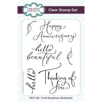 Creative Expressions - Stempelset "Floral Symphony Sentiments" Clear Stamps 10,2x15,2cm