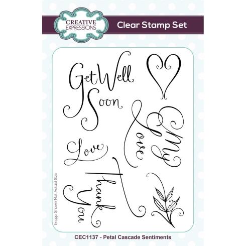 Creative Expressions - Stempelset "Petal Cascade Sentiments" Clear Stamps 10,2x15,2cm