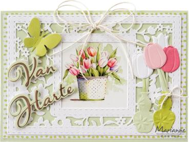 Marianne Design - Präge- und Stanzschablone "Rectangle Flowers" Creatables Dies