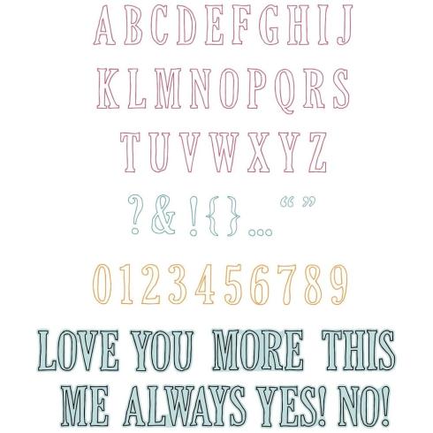 Sizzix - Stanzschablone & Stempelset "Fine Line Alpha 01" Framelits Craft Dies & Clear Stamps by 49 and Market